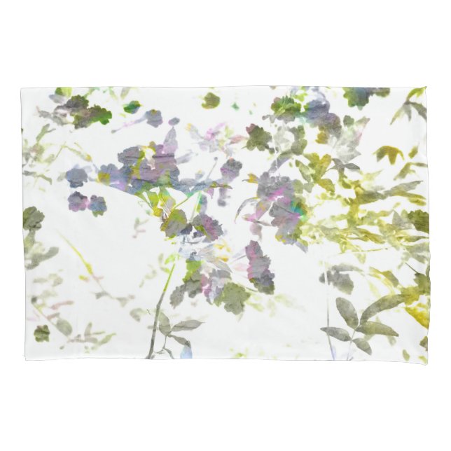 Water colour style romantic flower floral design pillowcase (Front-Left)