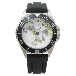 Water colour style romantic flower floral design watch