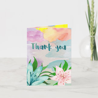 Water Colour Thank You Greeting Card