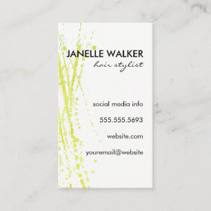 Water Colour Vibrant Green Expressive Business Card