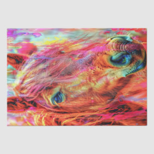 Water Colour Vibrant Painted Horse Decoupage Tissue Paper