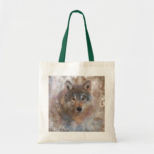 Water colour Wolfs Tote Bag (Front)