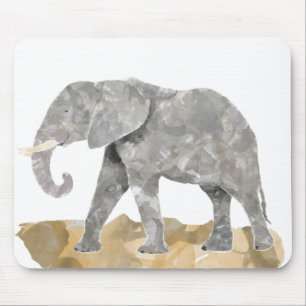 Water Coloured Elephant Mouse Mat