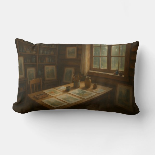 Water Colourist and Jewellery Studio Throw Pillows (Front)