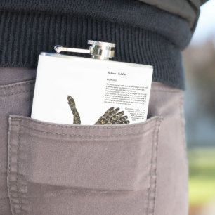 Water Colours Stunning Endangered Fish Owl Hip Flask