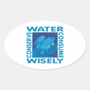 Water Conservation Oval Sticker