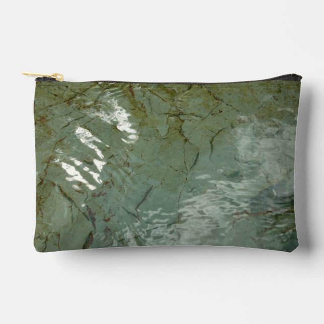 Water-Covered Rock Slab Nature Photo Accessory Pouch (Front)