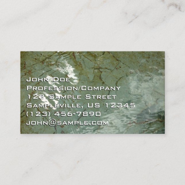 Water-Covered Rock Slab Nature Photo Business Card (Front)
