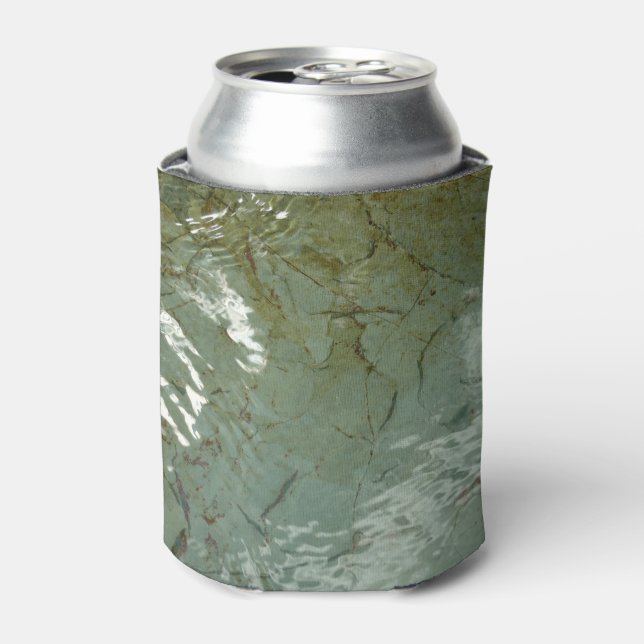 Water-Covered Rock Slab Nature Photo Can Cooler (Can Front)