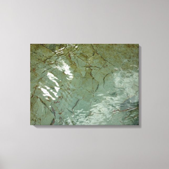 Water-Covered Rock Slab Nature Photo Canvas Print (Front)