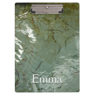 Water-Covered Rock Slab Nature Photo Clipboard