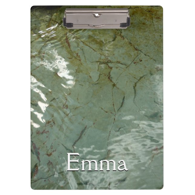 Water-Covered Rock Slab Nature Photo Clipboard (Front)