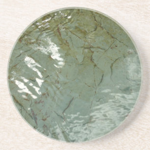 Water-Covered Rock Slab Nature Photo Coaster