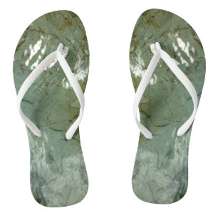 Water-Covered Rock Slab Nature Photo Flip Flops