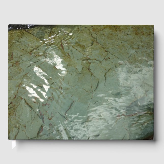 Water-Covered Rock Slab Nature Photo Guest Book (Front)