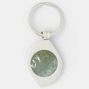 Water-Covered Rock Slab Nature Photo Key Ring