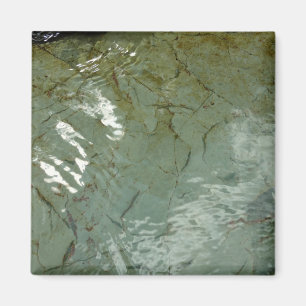Water-Covered Rock Slab Nature Photo Magnet