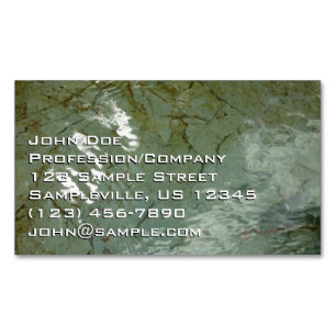 Water-Covered Rock Slab Nature Photo Magnetic Business Card