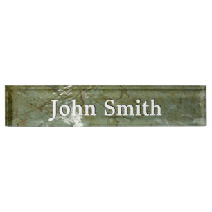 Water-Covered Rock Slab Nature Photo Nameplate