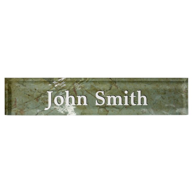Water-Covered Rock Slab Nature Photo Nameplate (Front)
