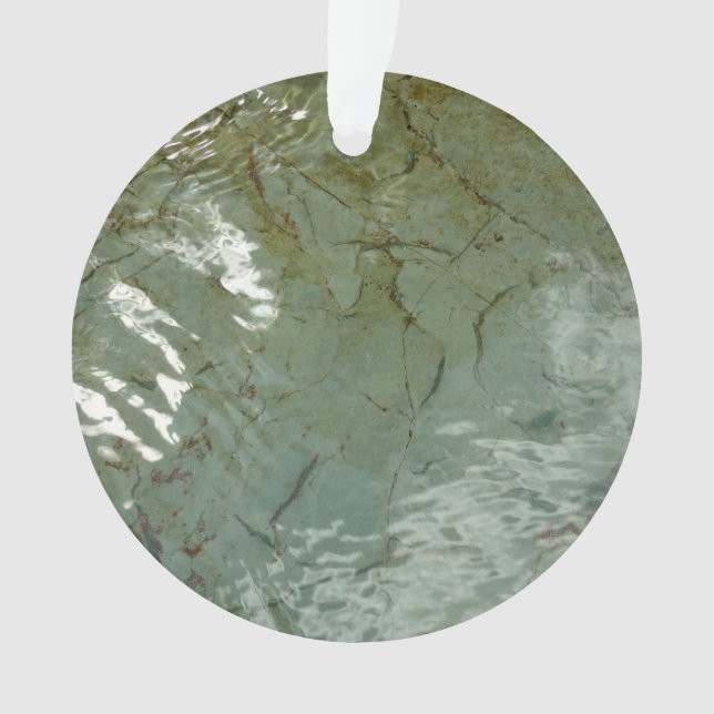 Water-Covered Rock Slab Nature Photo Ornament (Front)