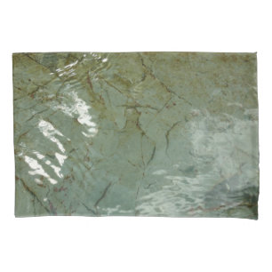 Water-Covered Rock Slab Nature Photo Pillowcase