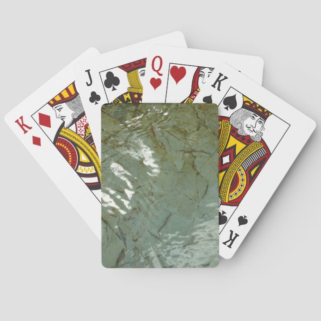 Water-Covered Rock Slab Nature Photo Playing Cards (Back)