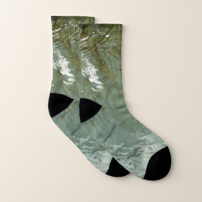 Water-Covered Rock Slab Nature Photo Socks (Pair)