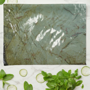 Water-Covered Rock Slab Nature Photo Tea Towel
