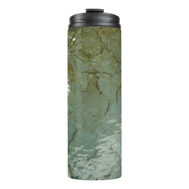 Water-Covered Rock Slab Nature Photo Thermal Tumbler (Front)