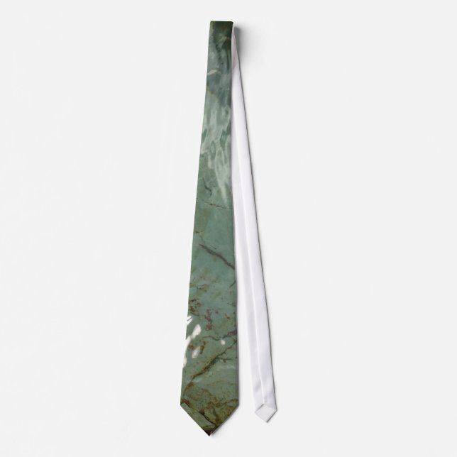 Water-Covered Rock Slab Nature Photo Tie (Front)