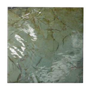 Water-Covered Rock Slab Nature Photo Tile