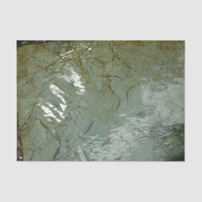 Water-Covered Rock Slab Nature Photo Tissue Paper (Front)