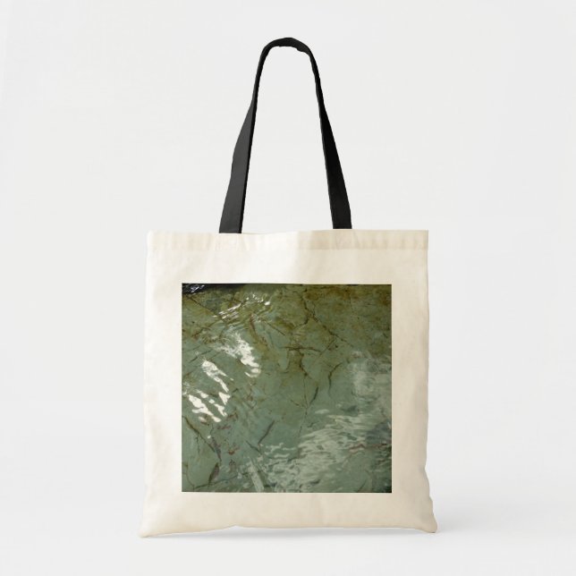 Water-Covered Rock Slab Nature Photo Tote Bag (Front)