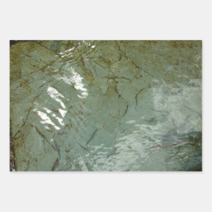 Water-Covered Rock Slab Nature Photo Wrapping Paper Sheet
