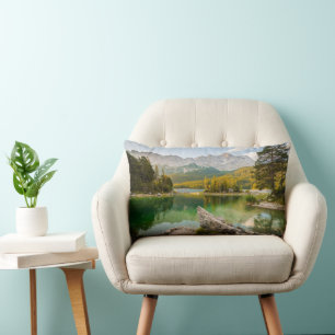 Water   Dachstein Mountains Lake Germany Lumbar Cushion