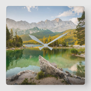Water   Dachstein Mountains Lake Germany Square Wall Clock