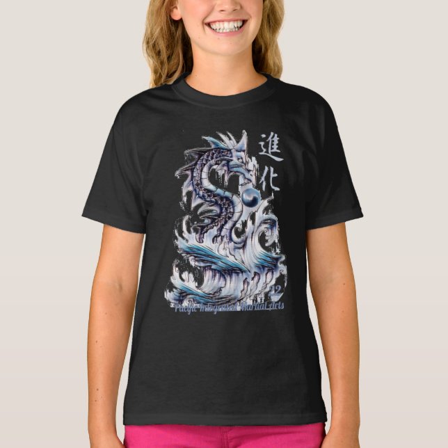 Water Dragon 22 Yin Yang Kanji T-Shirt (Front)