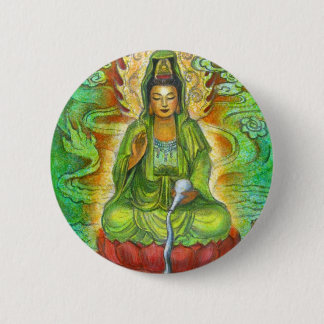 "Water Dragon" Kuan Yin Buton 6 Cm Round Badge