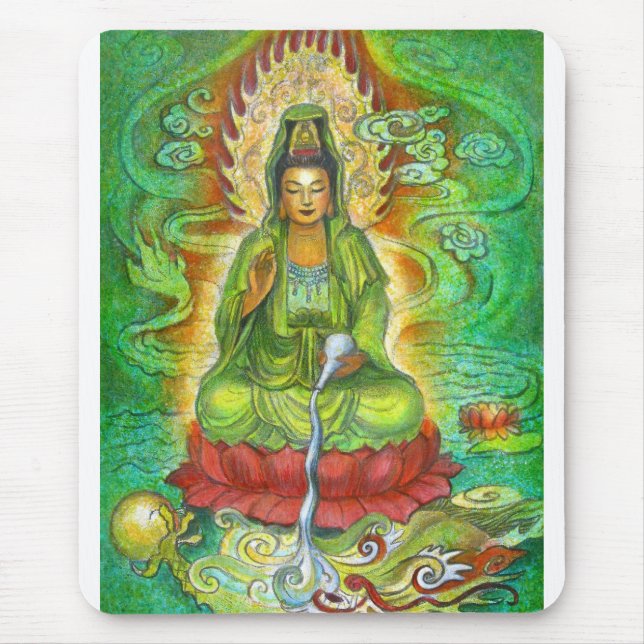 "Water Dragon" Kuan Yin Mouse Mat (Front)