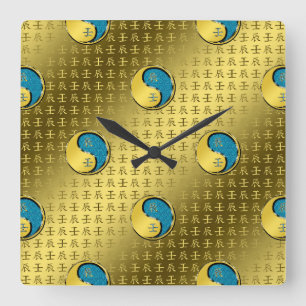 Water Dragon Square Wall Clock