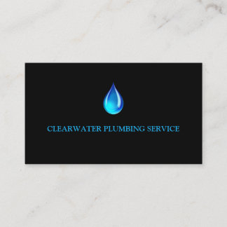 Water Drip Professional Plumbing Plumber Service Business Card