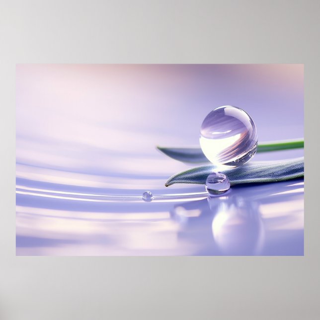 Water Drop Dewdrop Nature Serene Calm Poster (Front)