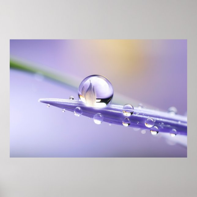 Water Drop Dewdrop Nature Serene Calm Poster (Front)