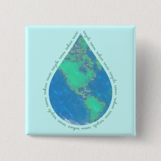 Water Drop Earth Button (Front)