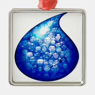 Water Drop Metal Tree Decoration