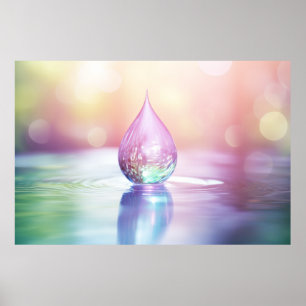 Water Drop Nature Serene Tranquil Peace Poster