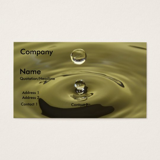 water drop plumber business card