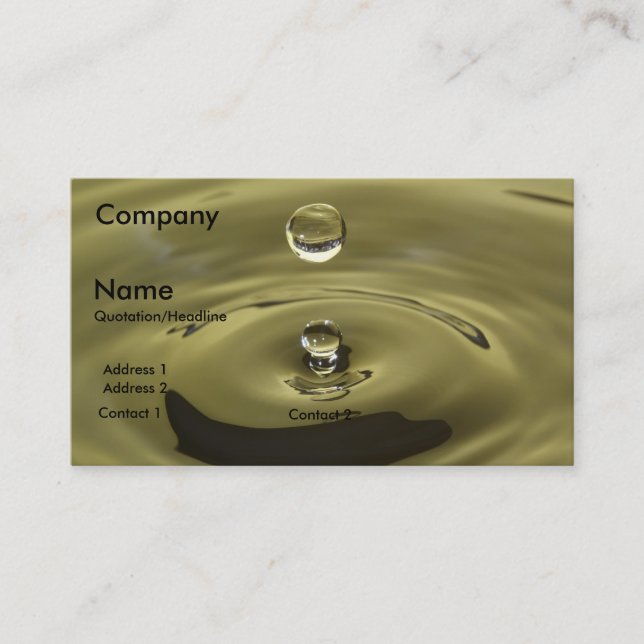water drop plumber business card (Front)
