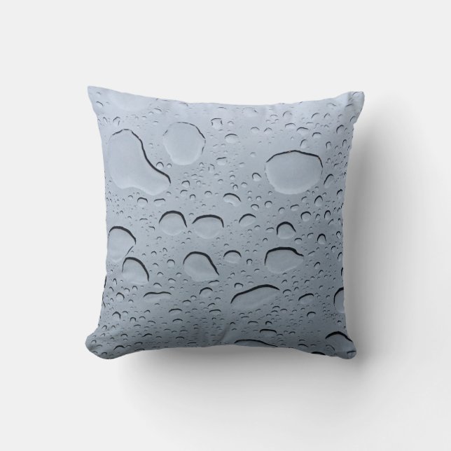 Water Droplet Abstract Drops Crystal Clear Pattern Cushion (Front)